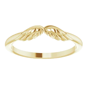 14K Yellow Stackable Angel Wings Ring| R50001