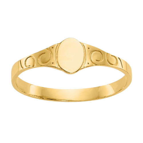 10k Polished Oval Child's Signet Ring | 10K3849