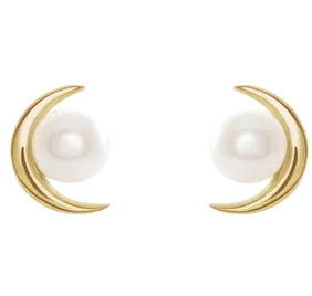 14K Yellow Cultured Freshwater Pearl Earrings