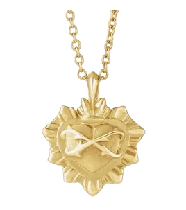 14K Yellow Sacred Heart 16-18" Necklace
