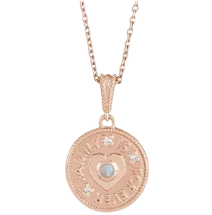 14K Yellow Cabochon Natural Turquoise & .02 CTW Natural Diamond Family is Forever 16-18" Necklace