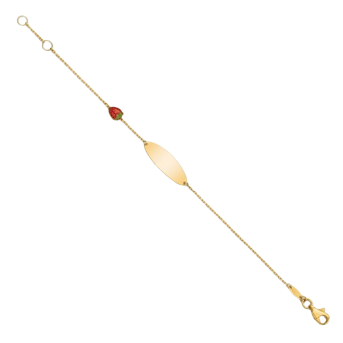 14k Enameled Strawberry Baby ID