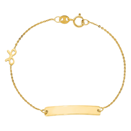 14k Polished 5.5in Bow ID Bracelet