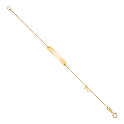 14k Polished 5.5in Bow ID Bracelet