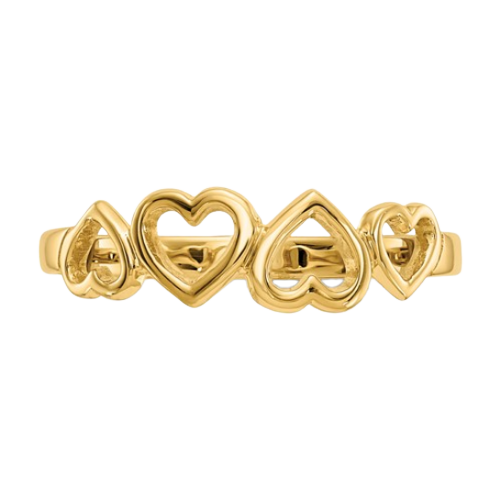 14k Heart Row Ring
