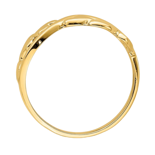 14k Polished with X Design Heart Band