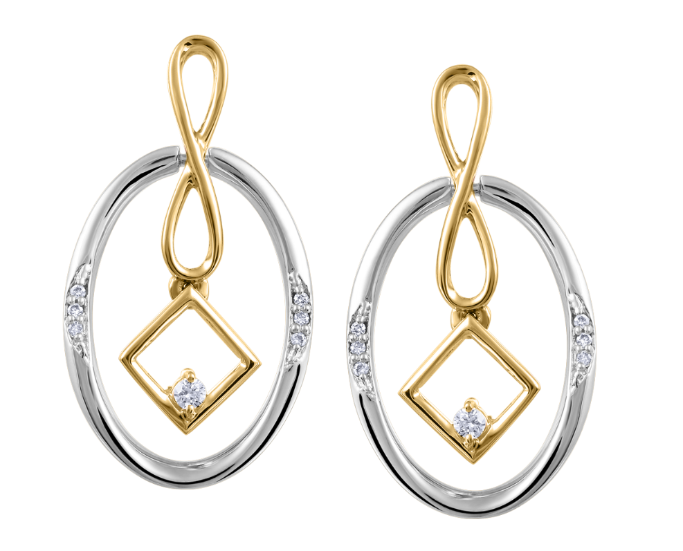 10kt Two-Tone Diamond Earrings | ICG2455E05