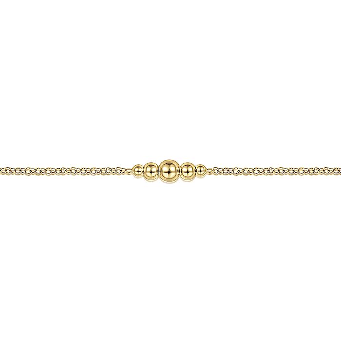 14K Yellow Gold Chain Bracelet with Graduating Bead Stations | TB4416Y4JJJ