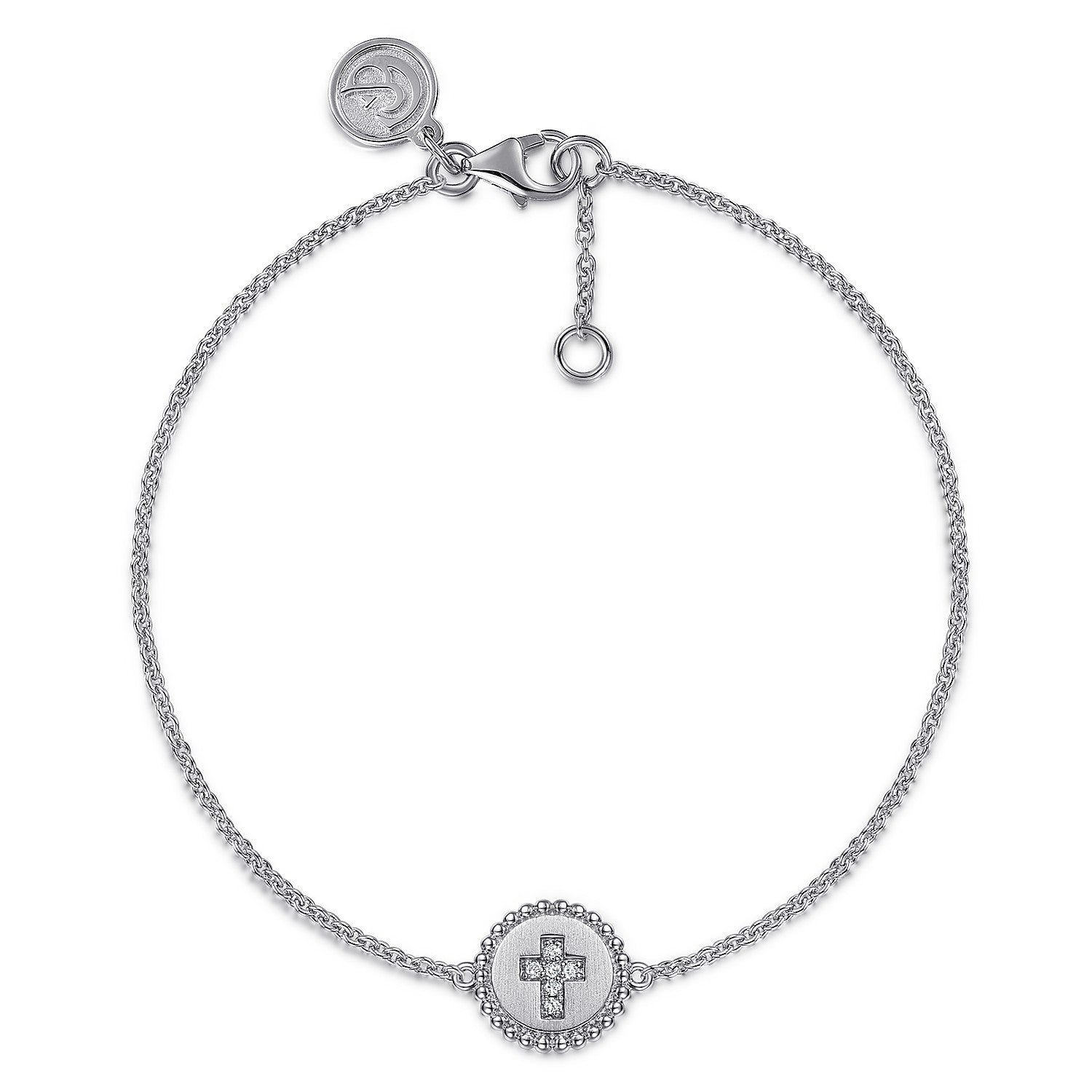 Gabriel & Co 925 Sterling Silver Diamond Bujukan Cross Bracelet | TB4646SV5JJ