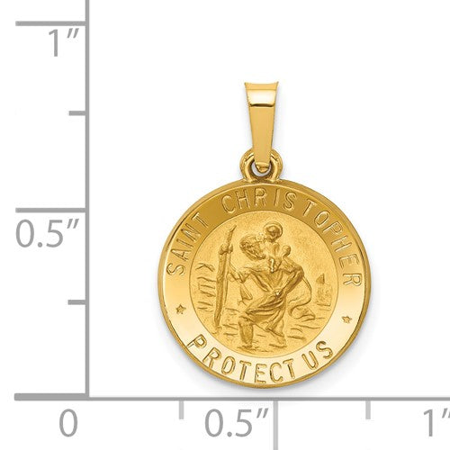 14k Polished and Satin St. Christopher Medal Hollow | XR1298