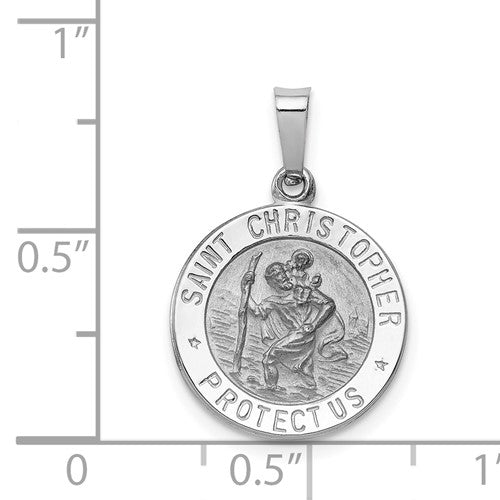 14k White Gold Saint Christopher Medal | XR513