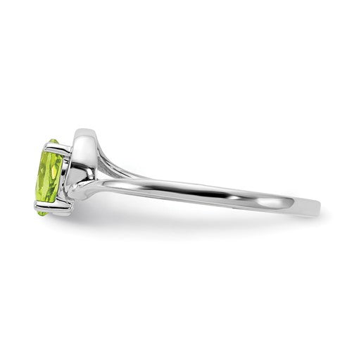 14k White Gold 6x4mm Pear Peridot ring | Y4627PE