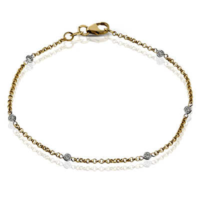 Zb122 Bracelet 14k Gold White