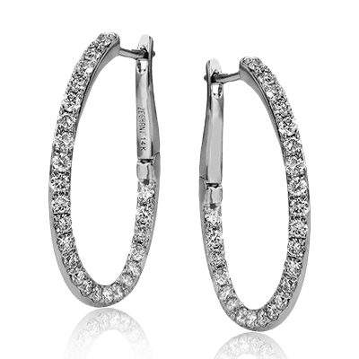 Ze200 Hoop Earring 14k Gold White