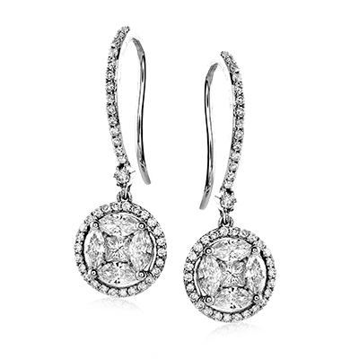 Ze293 Earring 14k Gold White