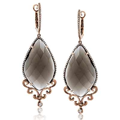 Ze499 Color Earring 14k Gold White