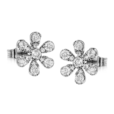 14kt Diamond Daisy Studs| Ze618