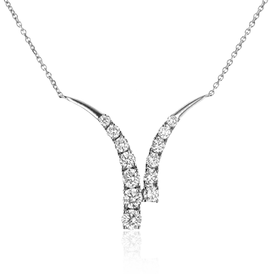 14k Gold White Diamond Necklace | Zp1000