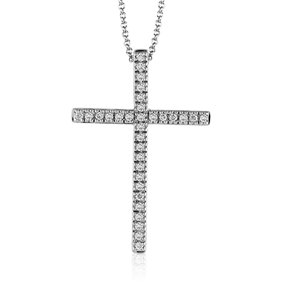 Zp194 Cross Pendant 14k Gold White