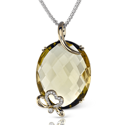 Zp362 Color Pendant 14k Gold White