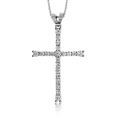 Zp766 Cross Pendant 14k Gold White