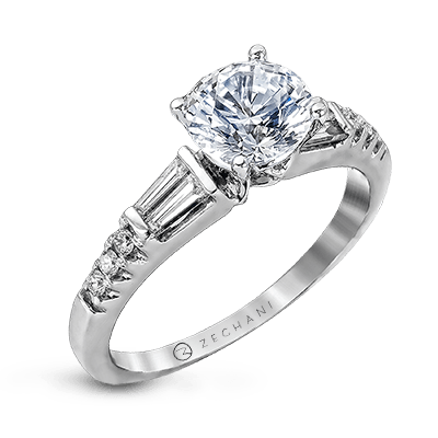 Zr1032 Engagement Ring 14k Gold White Semi