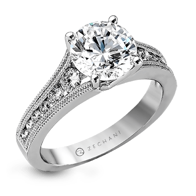 Zr1033 Engagement Ring 14k Gold White Semi