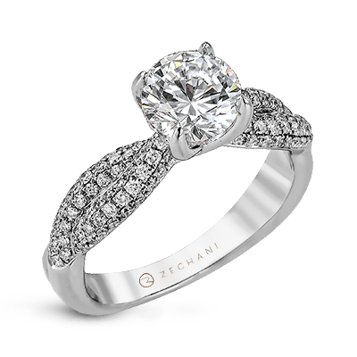 Zr1035 Engagement Ring 14k Gold White Semi