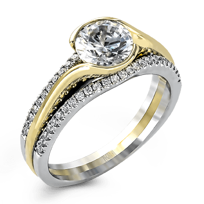 Zr1048 Engagement Ring 14k Gold White Semi