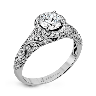 Zr1053 Engagement Ring 14k Gold White Semi
