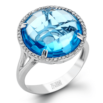 Zr1089 Color Ring 14k Gold White