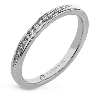 Zr10 Anniversary 14k Gold White Band