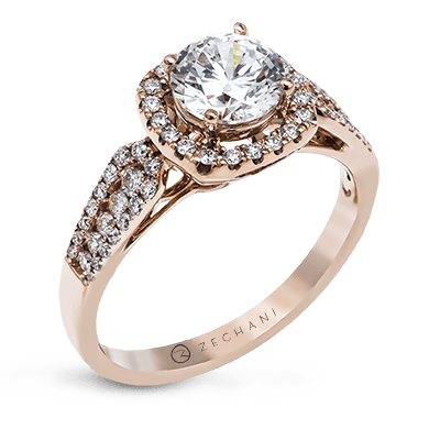 Zr1133 Engagement Ring 14k Gold White Semi