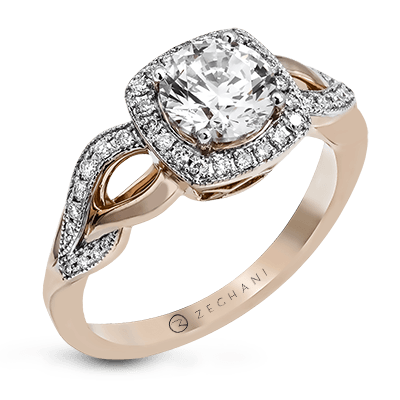 Zr1135 Engagement Ring 14k Gold White Semi