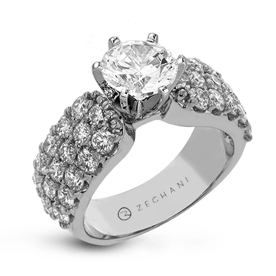 Zr114 Engagement Ring 14k Gold White Semi