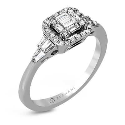 Zr1171 Engagement Ring 14k Gold White Semi