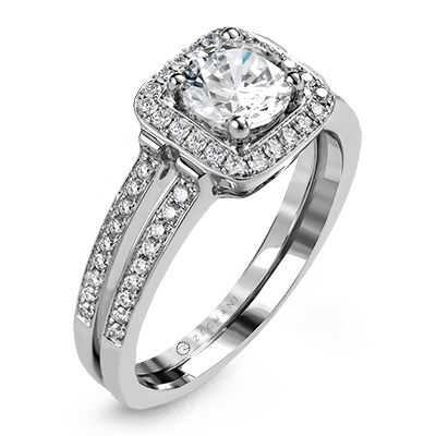 Zr1179 Engagement Ring 14k Gold White Semi