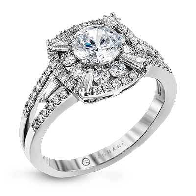 Zr1192 Engagement Ring 14k Gold White Semi