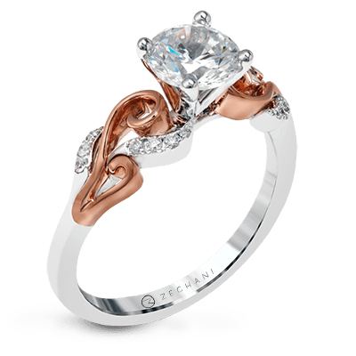 Zr1197 Engagement Ring 14k Gold White Semi