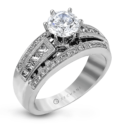 Zr119 Engagement Ring 14k Gold White Semi