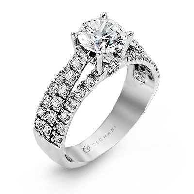 Zr120 Engagement Ring 14k Gold White Semi