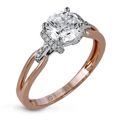 Zr1217 Engagement Ring 14k Gold White Semi