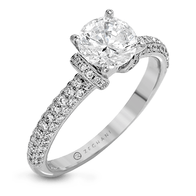Zr1225 Engagement Ring 14k Gold White Semi