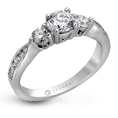 Zr126 Engagement Ring 14k Gold White Semi