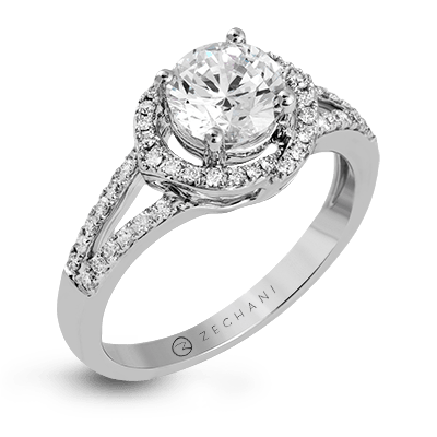 Zr1323 Engagement Ring 14k Gold White Semi