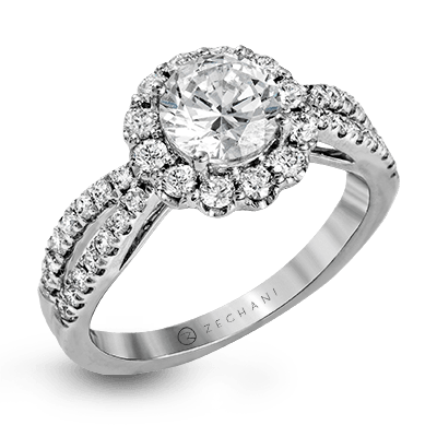 Zr1346 Engagement Ring 14k Gold White Semi