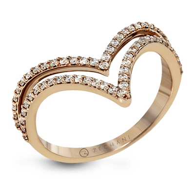 Zr1357 Right Hand Ring 14k Gold White