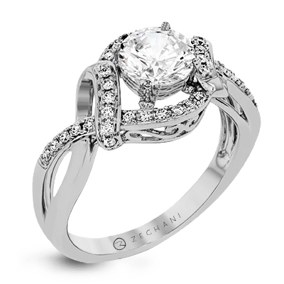 Zr1374 Engagement Ring 14k Gold White Semi