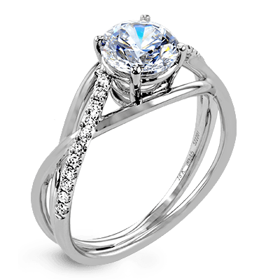 Zr1378 Engagement Ring 14k Gold White Semi