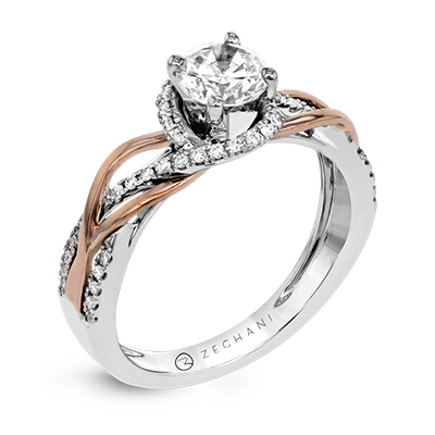 Zr1382 Engagement Ring 14k Gold White Semi